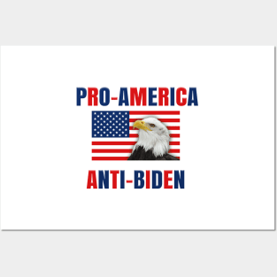 PRO-AMERICA ANTI-BIDEN w/ USA Flag & Eagle Posters and Art